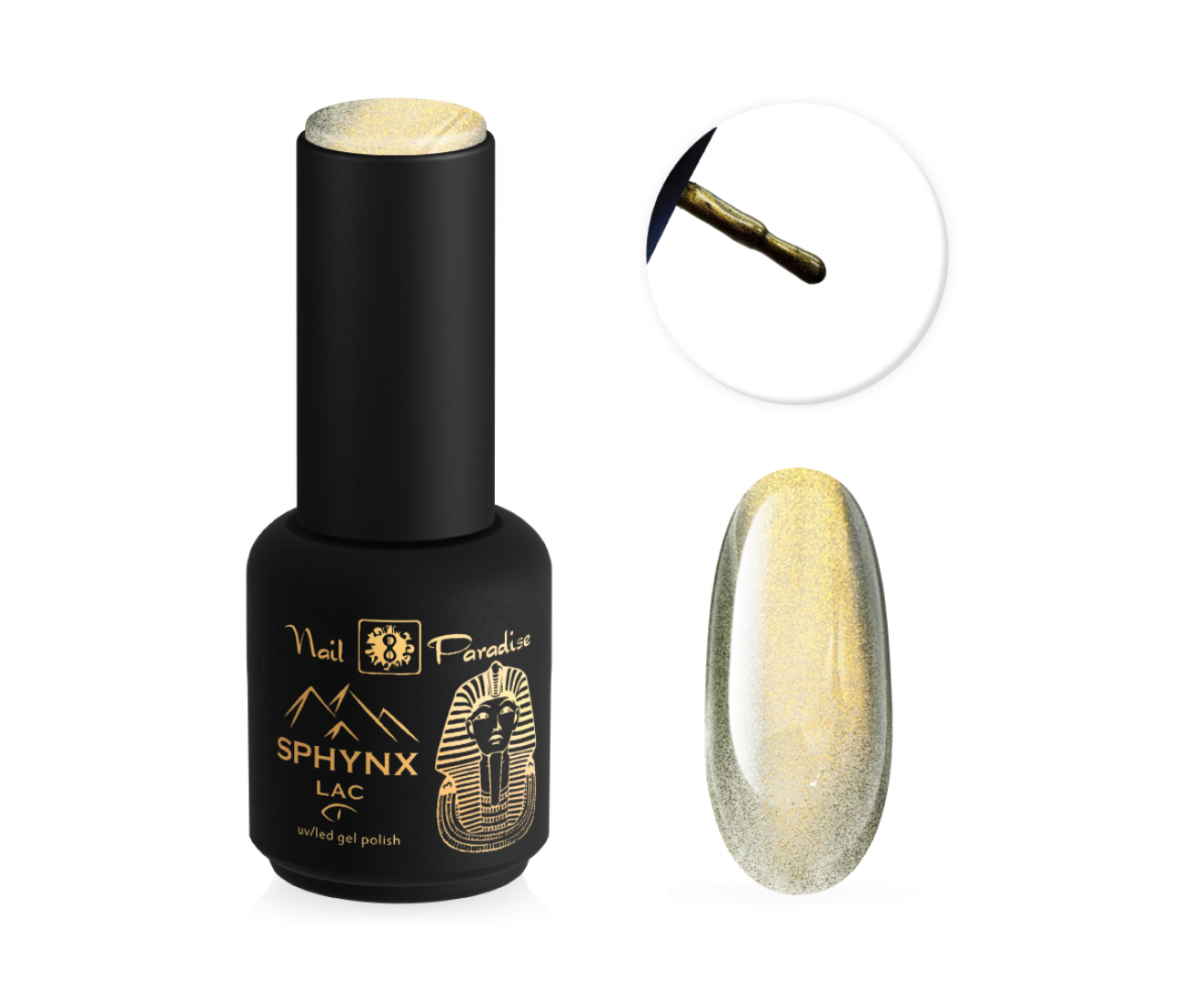 SPHYNX LAC CAT EYE GEL POLISH 911001 - BLACK OBSIDIAN 10ML