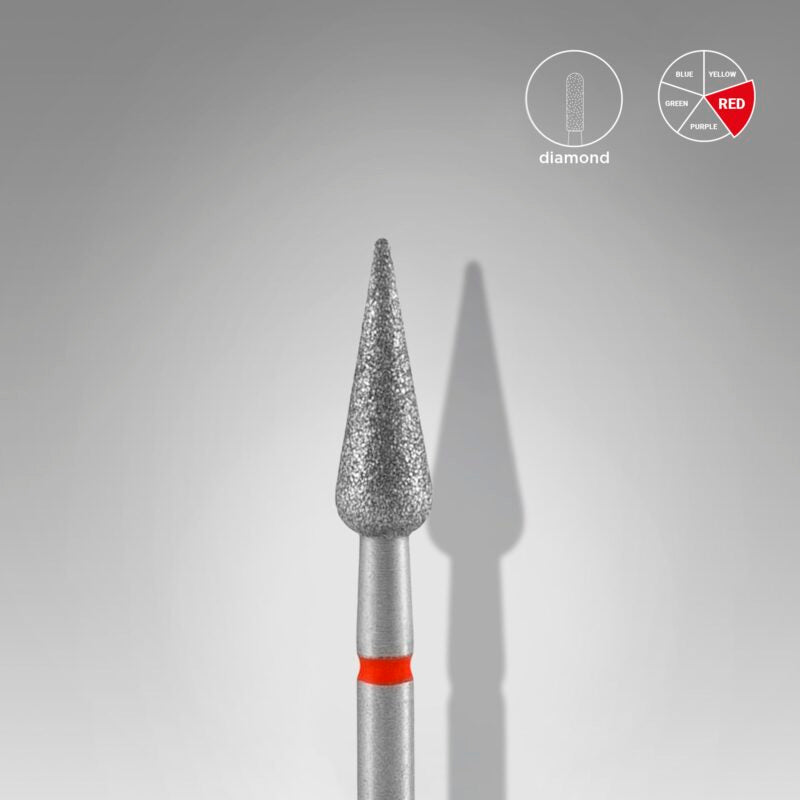 Drillbit Spiss Pæreform - 4mm / 12mm - Fin grit (FA100R040/12)