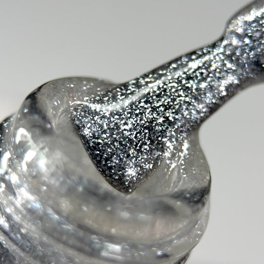SPARK glitter top gel  SILVER 15ml TPO free