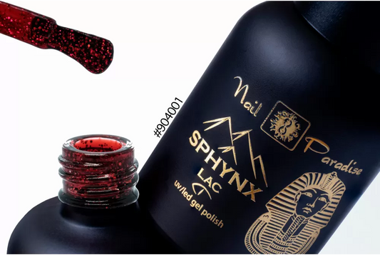 SPHYNX 904001 RED GLITTER GEL POLISH 10ML
