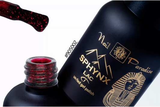 SPHYNX 905002-RED GLITTER GEL POLISH 10ML