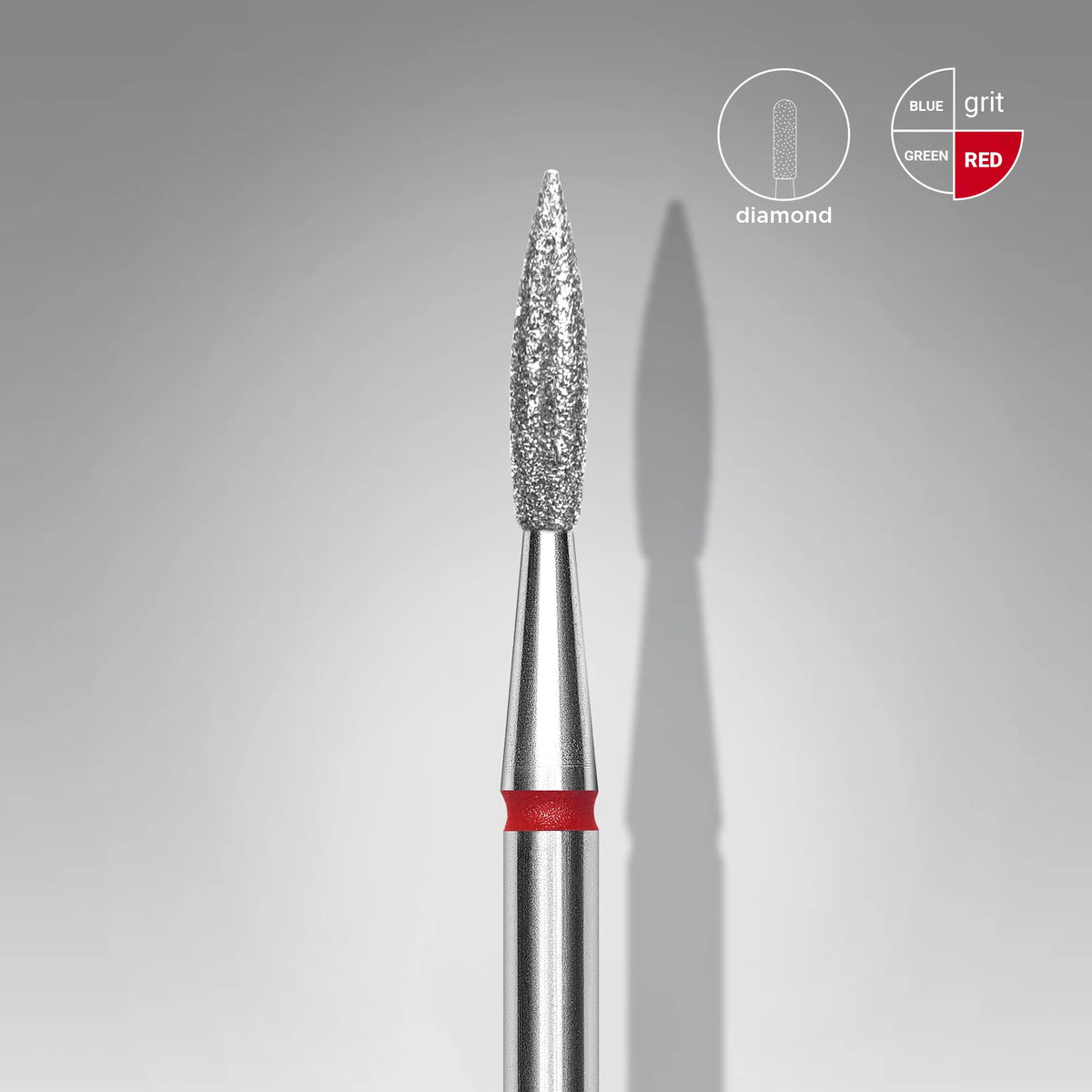 Drillbit Flamme - 2,3mm / 8mm - Fin grit (Spiss type)(FA11R023/8)