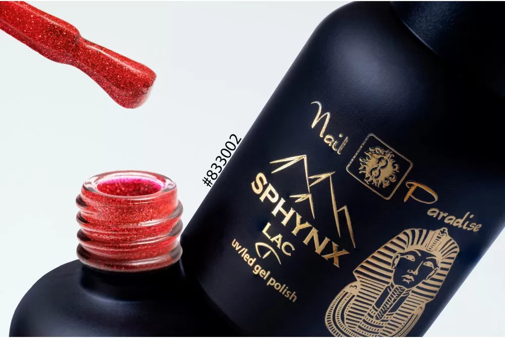 SPHYNX 833002-RED GLITTER GEL POLISH 10ML