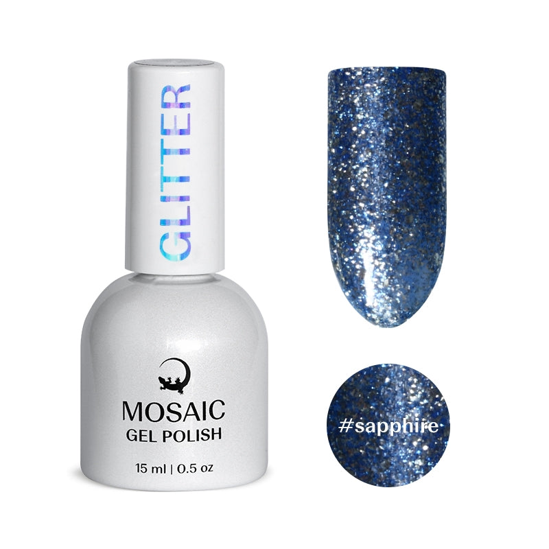 Gel Polish GLITTER Collection - SAPPHIRE 15ml TPO free