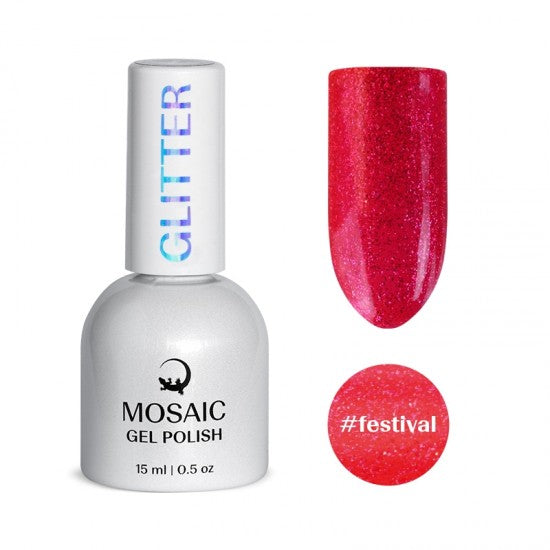 Gel Polish GLITTER Collection - FESTIVAL 15ml TPO &amp; HEMA free