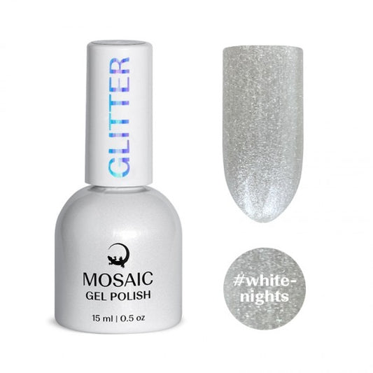 Gel Polish GLITTER Collection - WHITE NIGHTS 15ml TPO free